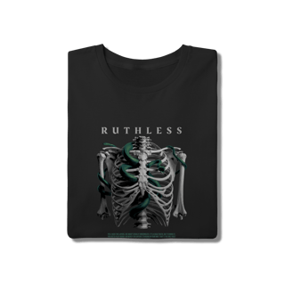 Nome do produto Camiseta Preta 100% Algodão Esqueleto e Serpente Ruthless Streetwear