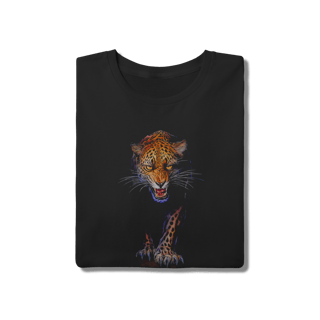 Nome do produto Camiseta Onça Pintada Estilo Realista - Algodão Premium Preta