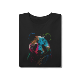 Nome do produto Camiseta Urso Panda Colorido Pop Art - Moda Casual Criativa