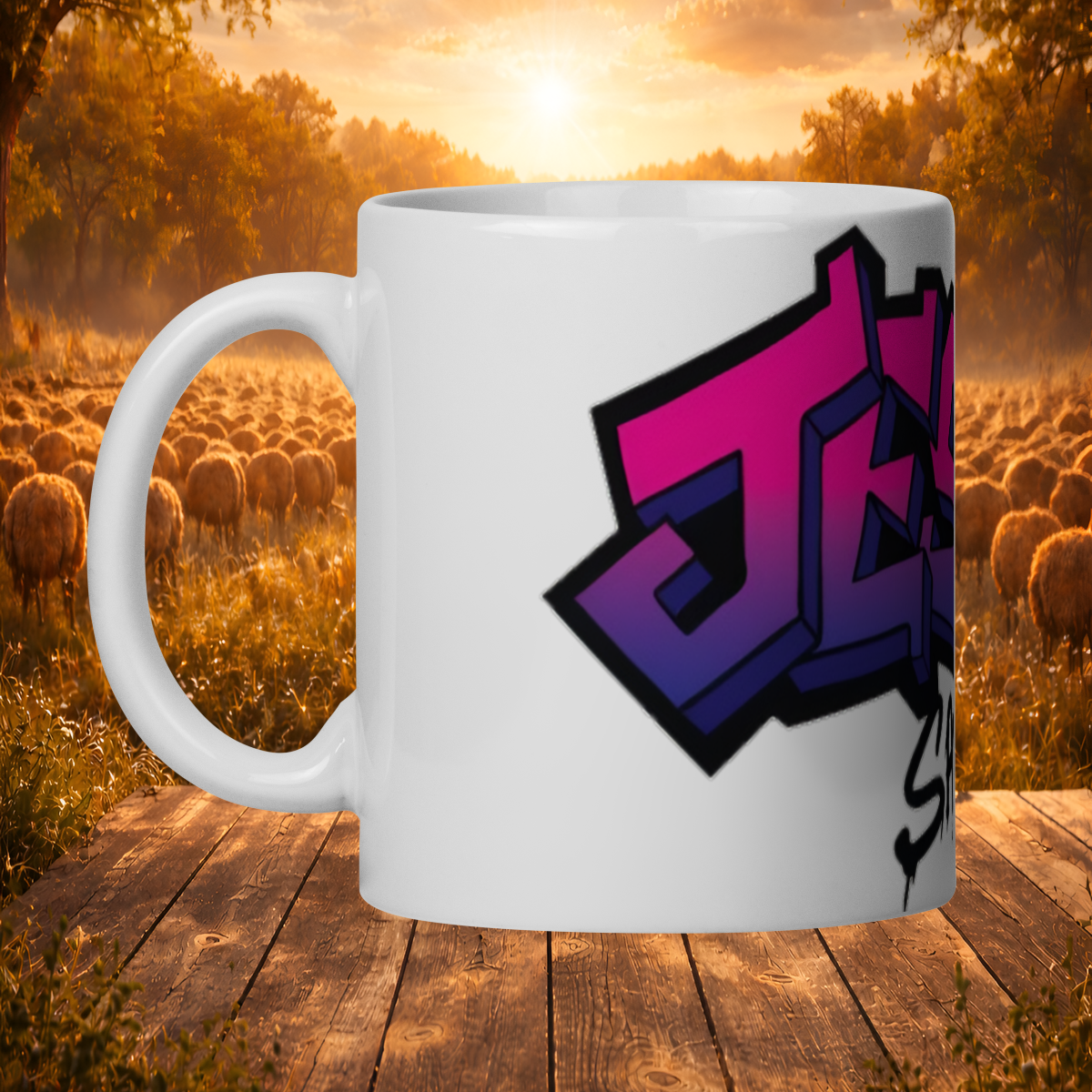 Nome do produto: Caneca Jesus Arte em Grafite