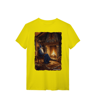 Nome do produto Camiseta Unissex - Mago azul na lareira
