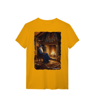 Nome do produto Camiseta Unissex - Mago azul na lareira