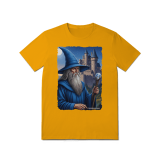 Nome do produto Camiseta Unissex - Mago azul segurando cajado