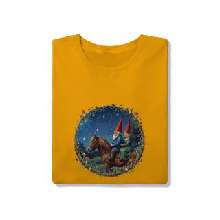 Nome do produto Camiseta Unissex - Casal de gnomos cavalgando