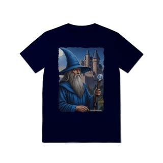 Nome do produto Camiseta Unissex - Mago azul segurando cajado