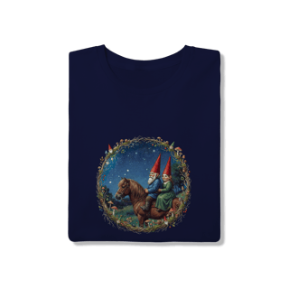 Nome do produto Camiseta Unissex - Casal de gnomos cavalgando
