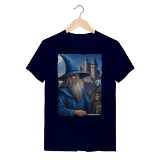 Nome do produto Camiseta Unissex - Mago azul segurando cajado