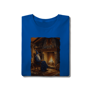 Nome do produto Camiseta Unissex - Mago azul na lareira