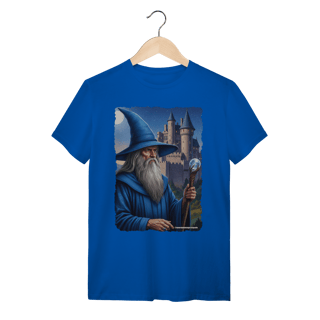 Nome do produto Camiseta Unissex - Mago azul segurando cajado