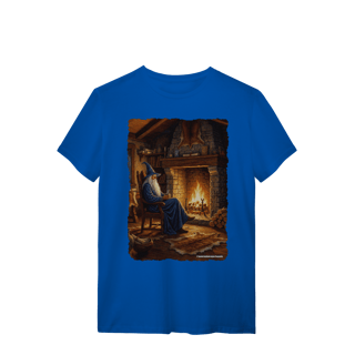 Nome do produto Camiseta Unissex - Mago azul na lareira