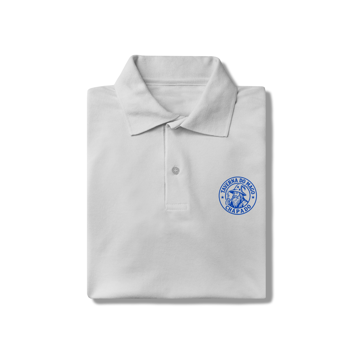 Nome do produto: Camiseta Masculina Polo Básica - Logo Alternativo | Taverna do Mago Chapado