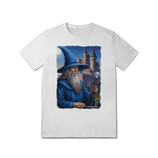 Nome do produto Camiseta Unissex - Mago azul segurando cajado