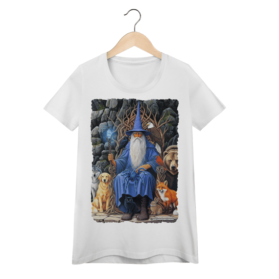 Camiseta Baby Long - Mago azul amigo dos animais