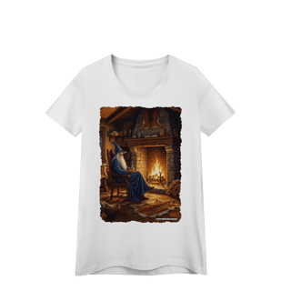 Nome do produto Camiseta Baby Long - Mago azul na lareira