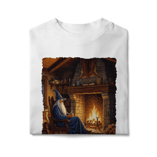 Nome do produto Camiseta Oversized - Mago azul na lareira