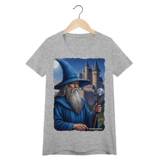 Camiseta Baby Long - Mago azul segurando cajado