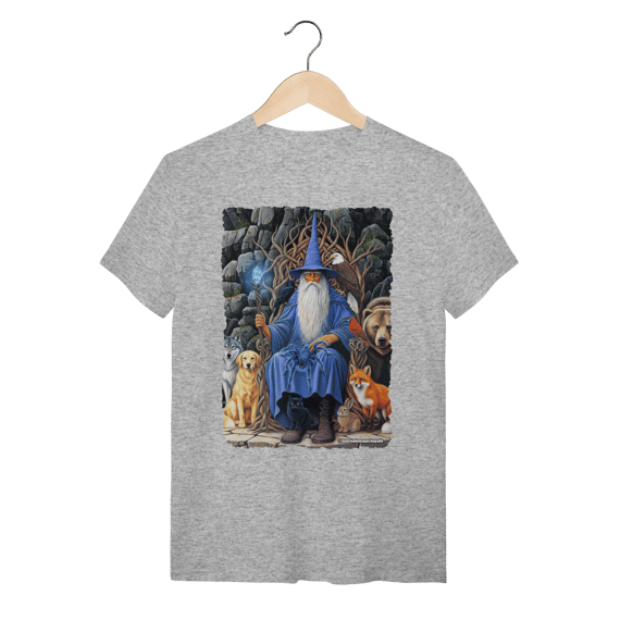 Camiseta Unissex - Mago azul amigo dos animais