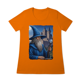 Nome do produto Camiseta Baby Long - Mago azul segurando cajado