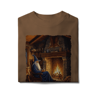 Nome do produto Camiseta Oversized - Mago azul na lareira