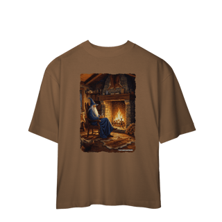 Nome do produto Camiseta Oversized - Mago azul na lareira