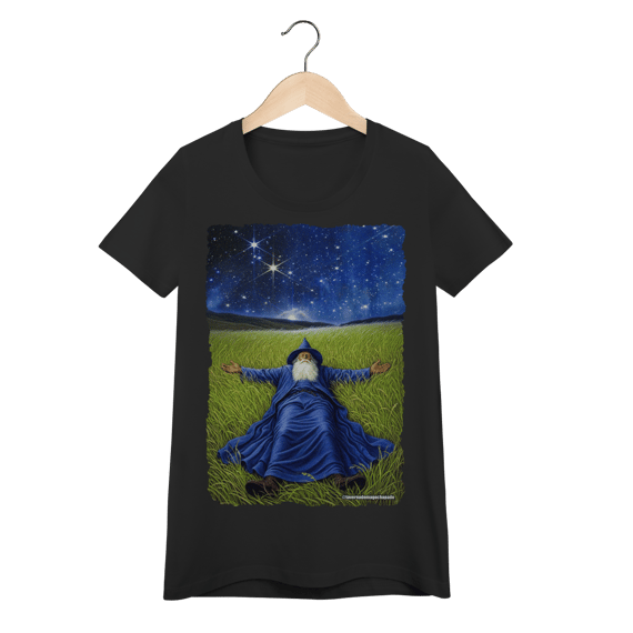 Camiseta Baby Long – O Mago sob a Noite Estrelada