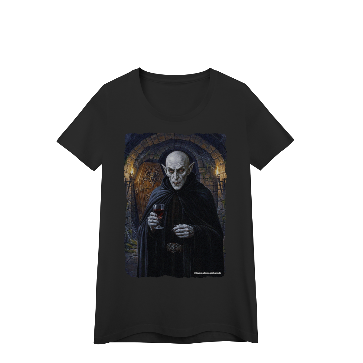 Nome do produto: Camiseta Baby Long - Vampiro medieval