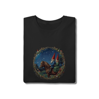 Nome do produto Camiseta Unissex - Casal de gnomos cavalgando