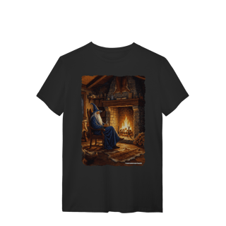 Nome do produto Camiseta Unissex - Mago azul na lareira