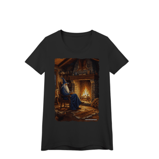 Nome do produto Camiseta Baby Long - Mago azul na lareira