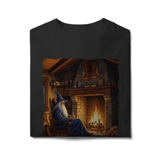 Nome do produto Camiseta Oversized - Mago azul na lareira