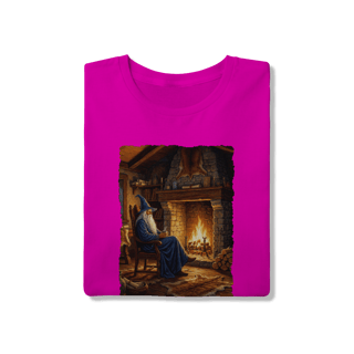 Nome do produto Camiseta Unissex - Mago azul na lareira