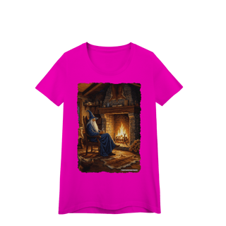 Nome do produto Camiseta Baby Long - Mago azul na lareira