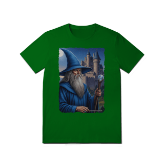 Nome do produto Camiseta Unissex - Mago azul segurando cajado