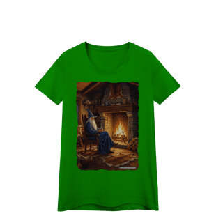 Nome do produto Camiseta Baby Long - Mago azul na lareira