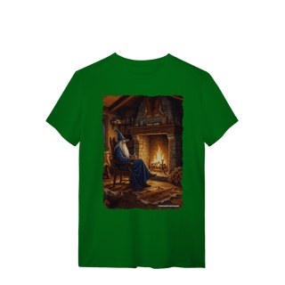 Nome do produto Camiseta Unissex - Mago azul na lareira