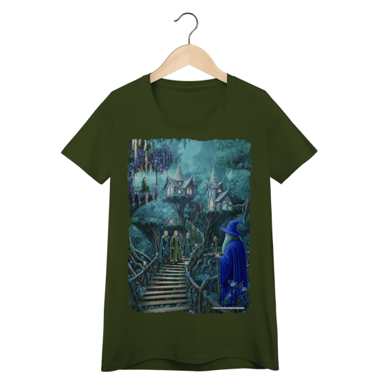 Camiseta Baby Long - Mago visitando os elfos da floresta