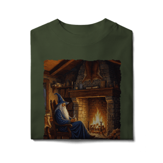 Nome do produto Camiseta Oversized - Mago azul na lareira