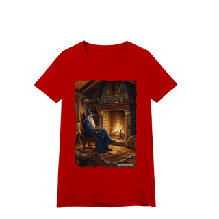 Nome do produto Camiseta Baby Long - Mago azul na lareira