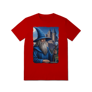 Nome do produto Camiseta Unissex - Mago azul segurando cajado