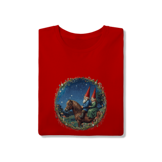 Nome do produto Camiseta Unissex - Casal de gnomos cavalgando