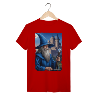Nome do produto Camiseta Unissex - Mago azul segurando cajado