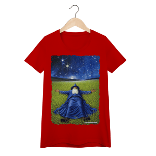 Nome do produto Camiseta Baby Long – O Mago sob a Noite Estrelada