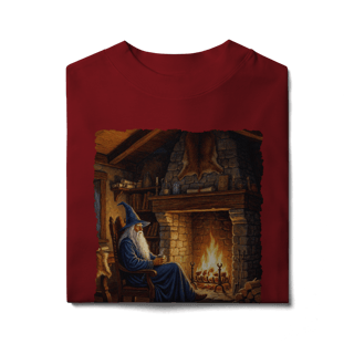 Nome do produto Camiseta Oversized - Mago azul na lareira