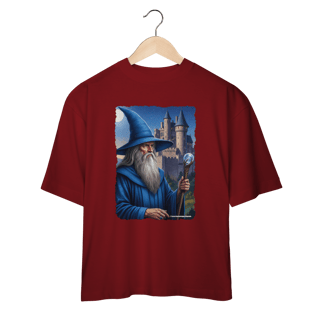 Nome do produto Camiseta Oversized - Mago azul segurando cajado