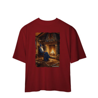 Nome do produto Camiseta Oversized - Mago azul na lareira