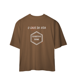 Nome do produto Camiseta Oversize “Caos Ajustado no Tatame” – Jiu-Jitsu 柔術