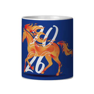 Caneca - Ano Novo Chinês 2026 – Cavalo Azul
