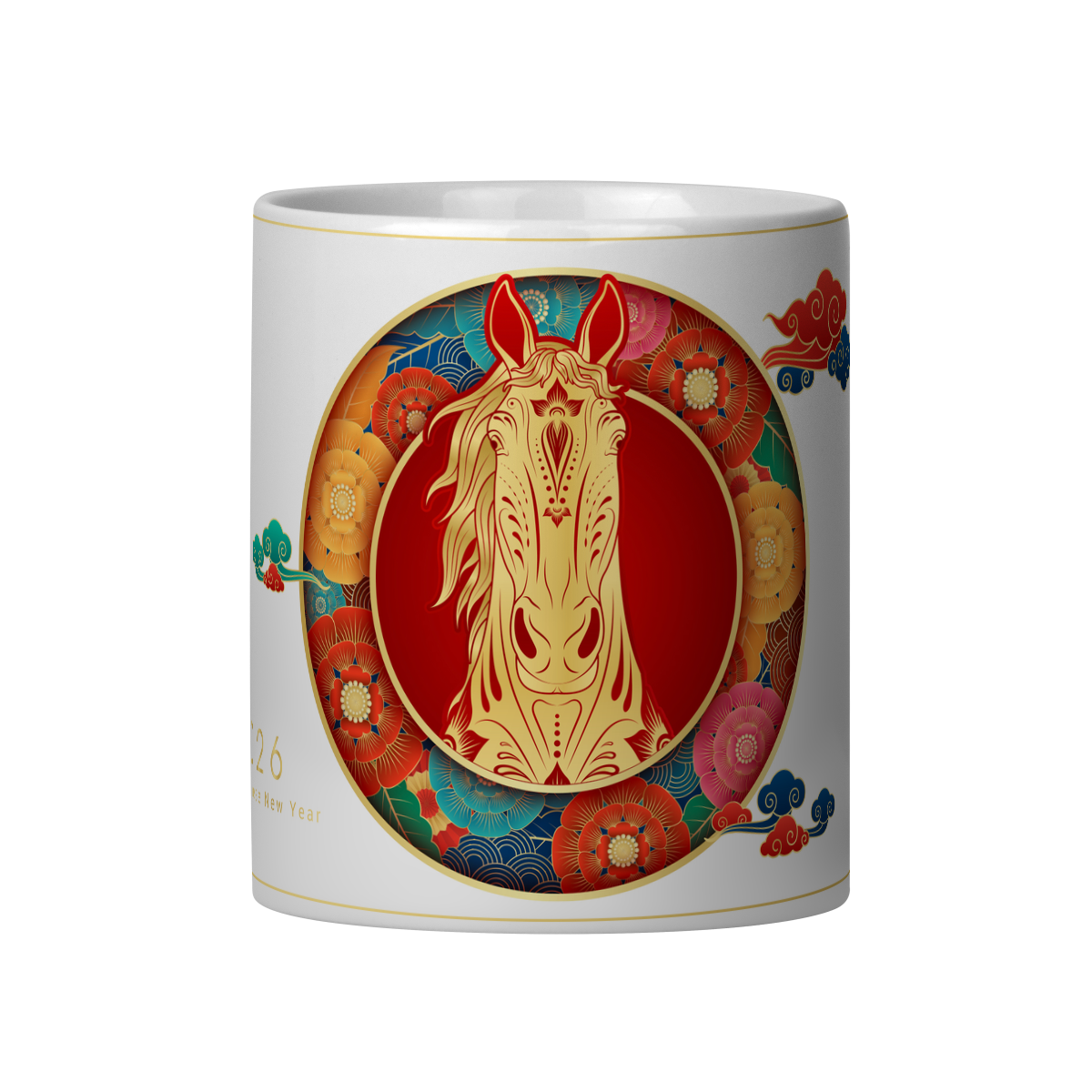 Nome do produto: Caneca - Ano Novo Chinês 2026 – Cavalo Floral