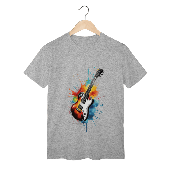 Camiseta “Guitarra Explosão de Cores”