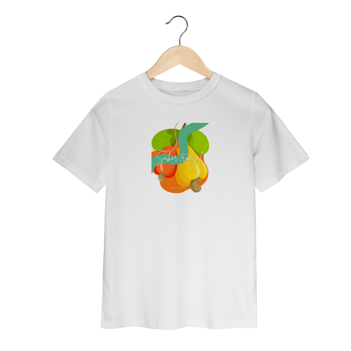 Nome do produto: T-shirt quality infantil (2 a 8 anos)  linha “Caju – Sabor Tropical